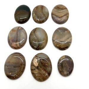 Polychrom Jasper Cabochons For Jewelry Making Lot of 9‎